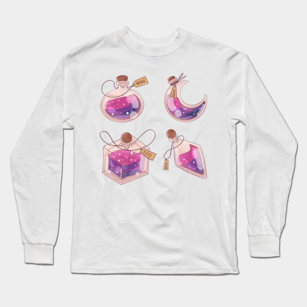 Bi-vials of LGBT potions sticker set of four Long Sleeve T-Shirt by Itsacuteart